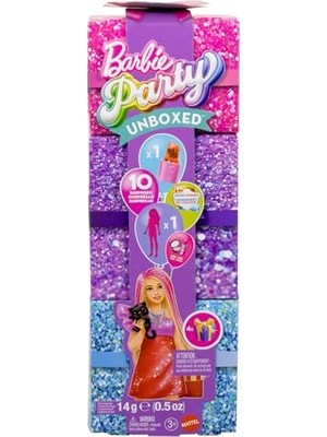 Vionna Barbie Parti Paketi Bebek ve Aksesuarlar, Muhteşem Parti Serisi, Renk Değişimi Dahil 10 Sürpriz, Kırmızı Renk ve Işıltı Teması, JFY68
