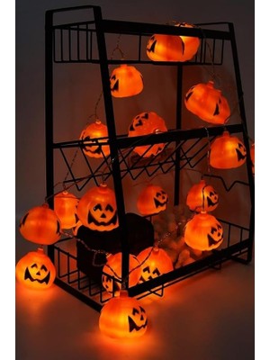 Cadılar Bayramı Halloween Pilli Balkabağı LED 12 Li