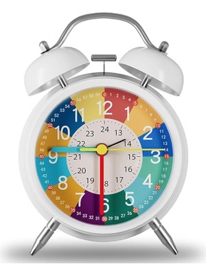 Eğitici Çocuk Alarm Saati | Renkli Öğretici Saat 12/24 Sistem Sessiz Mekanizma Kolay Okuma