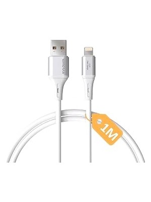 A-Lightning Uyumlu, 1metre, 3.1A Hızlı Şarj Kablosu, Remorax Wahoo (1AD x 1metre Beyaz)