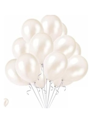Vionna Metalik Beyaz Balon, 10'lu Set, M126