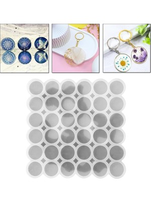 Silikon Kalıp Çoklu Yuvarlak Anahtarlık Kolye Küpe Kalıbı 3.5 cm 36 Lı