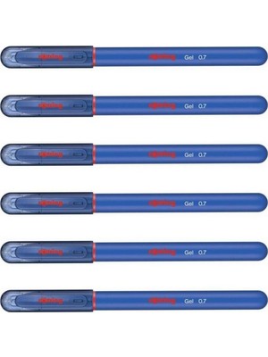Jel Mürekkepli Tükenmez Kalem, 0.7 Mm, Mavi, 6'lı Set