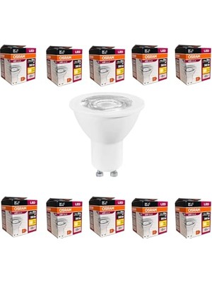Vionna Osram 4,5W GU10 LED Ampul - 350 Lumen, 3000K Sarı Işık, 36° Işık Açısı, 15.000 Saat Ömür, Enerji Verimli (10)          [enerji Sınıfı F]