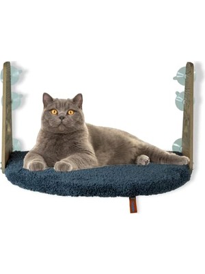 Vionna Pugalo Cam Yatağı Vantuzlu Kedi Cam Yatağı Pugalo Vantuzlu Yatak (Antrasit)