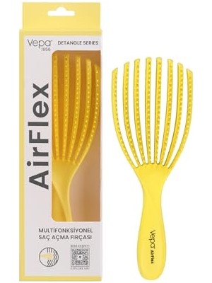 Vionna Vepa Airflex Dolaşık Saç Açma Fırçası, Kolay Tarama, Elektriklenme Önleyici Tarak (Sarı)