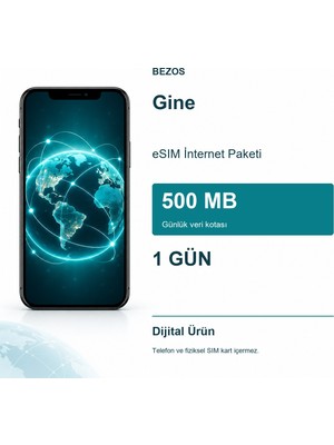 Gine Esım Internet Paketi Günlük 500 MB 1 Gün