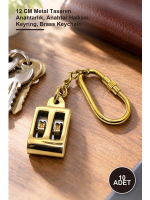 Yenilig 10 Adet Pirinç Anahtarlık 2113B – 12 cm Metal Tasarım Anahtarlık, Anahtar Halkası, Keyring, Brass Keychain