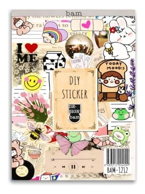 Vionna Vintage My Dıy Sticker Book 24 * 17 cm 16 Sayfa Özel Tasarım Rengarenk Sticker Kitabı