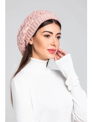 Emybox Ressam Model Örgülü Triko Kışlık Kadın Renkli Bere Örgülü Ressam Şapka