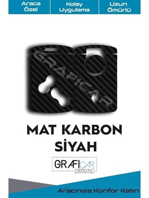 Vionna Renault Clio4 ile Uyumlu Anahtar Kart Folyo Sticker Kaplama, Mat Karbon Siyah