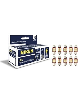 Vionna 31MM Sofit LED Miniature AMPUL12-24V, Araç Tavan, Iç Aydınlatma Için, 10'lu Paket