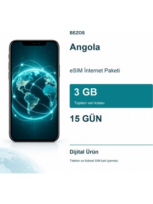 Angola Esım Internet Paketi 3 GB 15 Gün