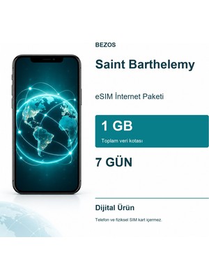 Saint Barthelemy Esım Internet Paketi 1 GB 7 Gün