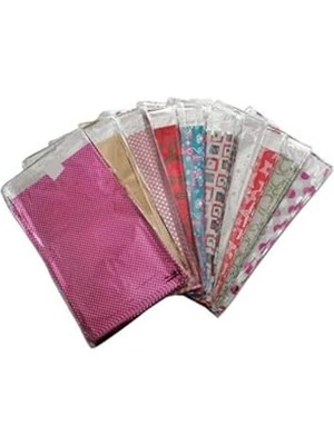 Vionna 20X25 cm Kendinden Bantlı Metalize Hediye Poşeti, Renkli 100'LÜ Paket