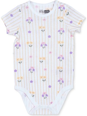 Hellobaby Kız Bebek Body Çıtçıtlı Çıtçıtlı Yaka Kısa Kol