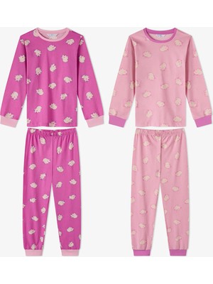 Penti Kız Çocuk Pembe Capycorn Pamuklu Uzun Kollu 2'li Pijama Takımı
