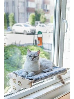 Vionna Vantuzlu Gri Kedi Yatağı, X-Large