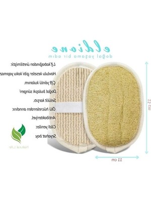 Vionna 15X11 cm Çift Taraflı Doğal Banyo Kesesi, Antibakteriyel Seyahat Boy