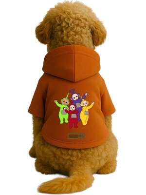 Vionna Monopetz Baskılı Içi Polarlı Köpek ve Kedi Kıyafeti & Elbisesi - Turuncu Renk Kapüşonlu Hoodie BCD2E, 4xl