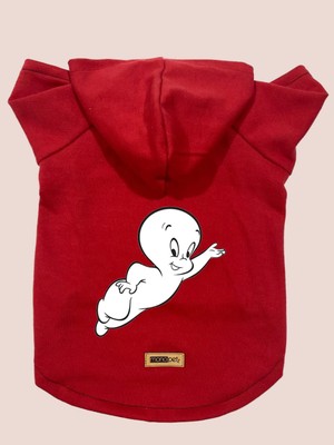 Vionna Monopetz Kapişonlu Polar Sweatshirt Köpek ve Kedi Kıyafeti & Elbisesi - Kırmızı Casper Xl Beden