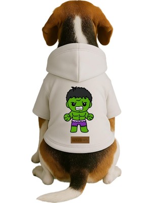 Vionna Monopetz Baskılı Içi Polarlı Köpek ve Kedi Kıyafeti & Elbisesi - Beyaz Renk Kapüşonlu Hoodie Bfdfc Xl