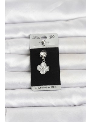 Lovesta Home 316L Cerrahi Çelik Sallantılı Yonca Model Göbek Piercing TJ-PR1388