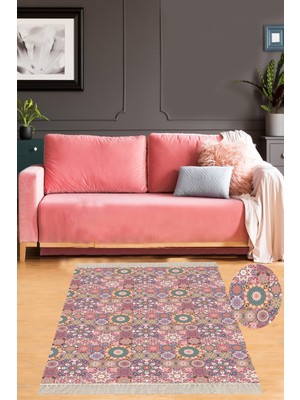 on the clouds Kilim Desenli Etnik Dijital Baskı Yıkanabilir Kaymaz Taban Modern Salon Halı ve Yolluk