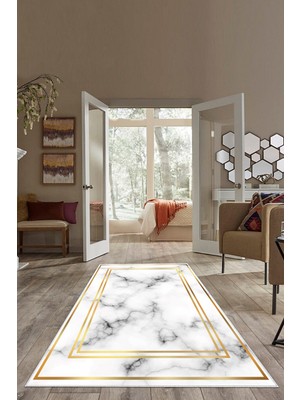 on the clouds Beyaz Gök Desenli Yıkanabilir Kaymaz Taban Leke Tutmaz Modern Salon Halısı ve Yolluk