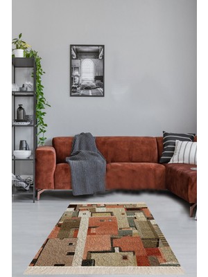 on the clouds Kubik Desenli Renk Geçişli Dijital Baskı Yıkanabilir Kaymaz Taban Modern Salon Halı