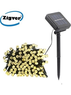 Zigver Solar Güneş Enerjili Dış Bahçe 8 Modlu 10METRE 100 LED Gün Işığı Aydınlatma