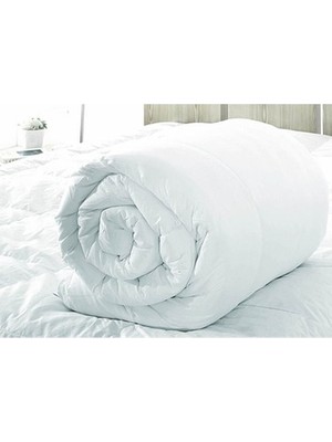 Taç Mikrofiber Yorgan Çift Kişilik  Beyaz Renkli Yumuşak Microfiber Malzeme