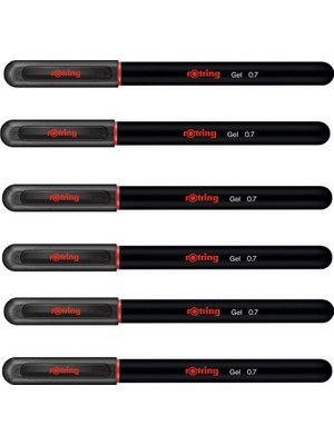 Rotring 6'lı Siyah Jel Mürekkepli Tükenmez Kalem, Hızlı ve Akıcı Yazım İçin İdeal