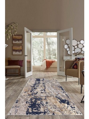 on the clouds Gri Batik Desen Renk Geçişli Yıkanabilir Kaymaz Taban Leke Tutmaz Modern Salon Halısı ve Yolluk
