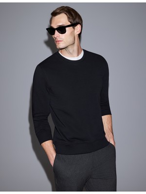 Pierre Cardin Siyah Regular Fit Basic Sweatshirt 50334023 VR046