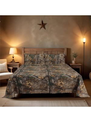 Store Realtree Xtra Kamuflaj Nevresim Kraliçe Çarşaf Seti Polikoton Kumaş, Süper Yumuşak, Bakımı Kolay Sık Dokunmuş 4 Parça Çarşaf Seti, Yatak Odası, Avcılık ve Dış Mekan Kamuflajı Yatak Odası Için - Queen