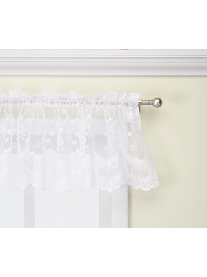 Store Home Fashions Mona Lisa Jakarlı Fistolu Dantel Saçak, 56 x 15 Beyaz