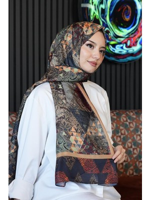 Store Paisley Desen Kahverengi Soft Pamuk Şal Bordo