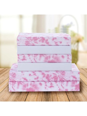 Store Lüks Yumuşak Yatak Çarşafları Batik Desenli 1500 Iplik Sayısı Perkal Mısır Kalitesi Yumuşaklık Kırışıklık ve Solmaya Dayanıklı (6 Parça) Yatak Takımı, Kraliçe, Batik Açık Pembe