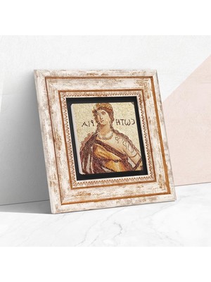 Store Soteria Mozaiği Taş Duvar Tablosu - Çerçeveli Taş Tablo - Dekoratif Duvar Sanatı - Modern Ev ve Ofis Duvar Dekoru K1-74
