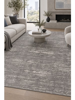 Cinka Home Belin Antrasit Salon Oturma Odası Robot Süpürge Uyumlu Kolay Temizlenebilir Modern Halı