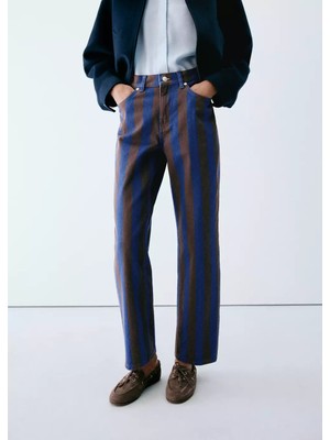 Mango Regular Waist Çizgili Jean