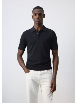 Mango Ince Çizgi Dokumalı Polo