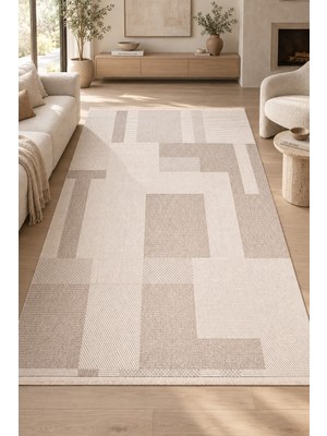 Cinka Home Erida Vizon Sisal Görünümlü Kaymaz Taban Robot Süpürge Uyumlu Oturma Odası Mutfak Koridor Halısı