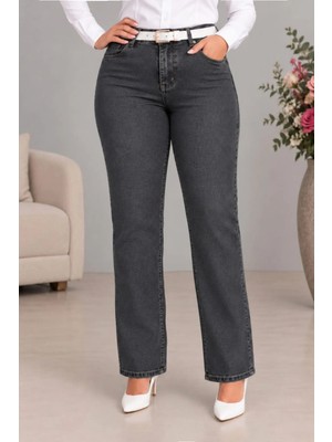 Cedy Denim Cedy Denım - Kadın Büyük Benden Boru Paça Yüksek Bel Regular Fit Likralı Pantolon  C626