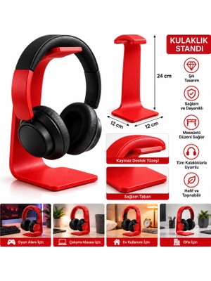 Kulaklık Standı 24 cm Qtop Q-1542 Kırmızı