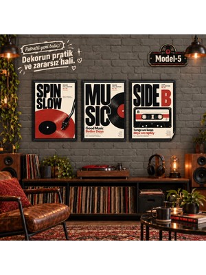 Akıllı Kağıt Statik Tutunma Özellikli Tablo - Poster Müzik (Model- 5)