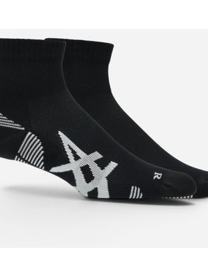 Asics 2 Pack Cushioned Run Quarter Sock Unisex Siyah Koşu Çorabı 3013B358-001