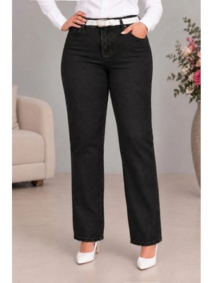 Cedy Denim Cedy Denım - Kadın Büyük Beden Boru Paça Yüksek Bel Regular Fit Likralı Pantolon  C626