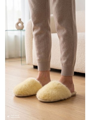 Twigy Ella Peluş Kadın Ev Terliği Sarı 37/41